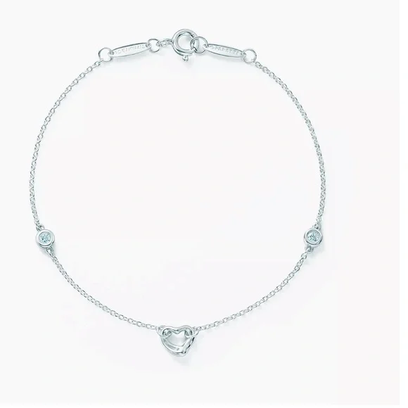 Tiffany Elsa Peretti Diamonds by the Yard Open Heart Bracelet - Picture 2 of 14